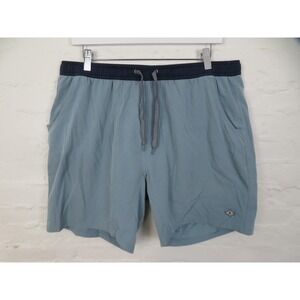 Burlebo Swim Shorts Men XL Blue Lounge Gym Lined Athletic Pockets Trunks Stretch